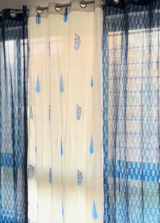 Indigo Collection Block Print Curtains