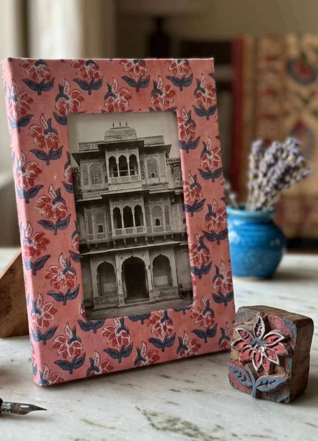 BLOCK PRINTED PHOTO FRAME