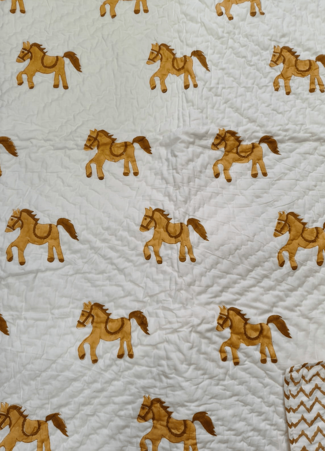 Kids Reversible Mulmul Quilt- Horse