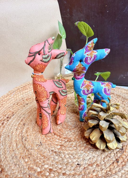 BLOCK PRINTED FABRIC TOYS - DEER