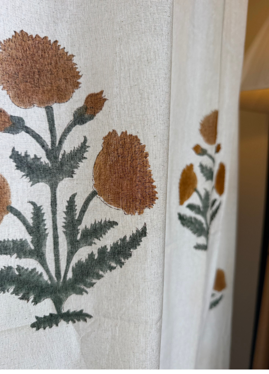 Yellow Butta -Thick canvas Curtain