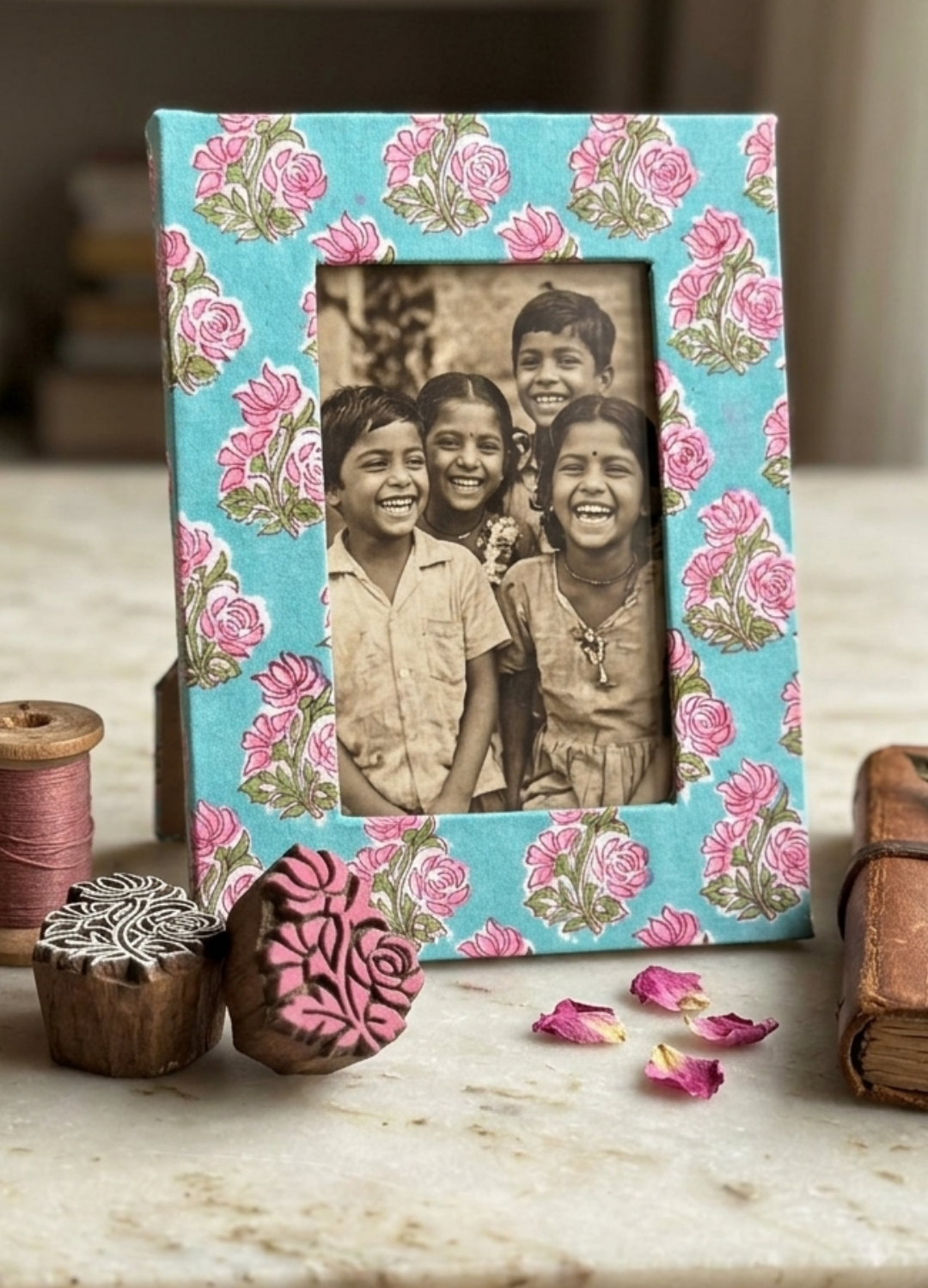 BLOCK PRINTED PHOTO FRAME