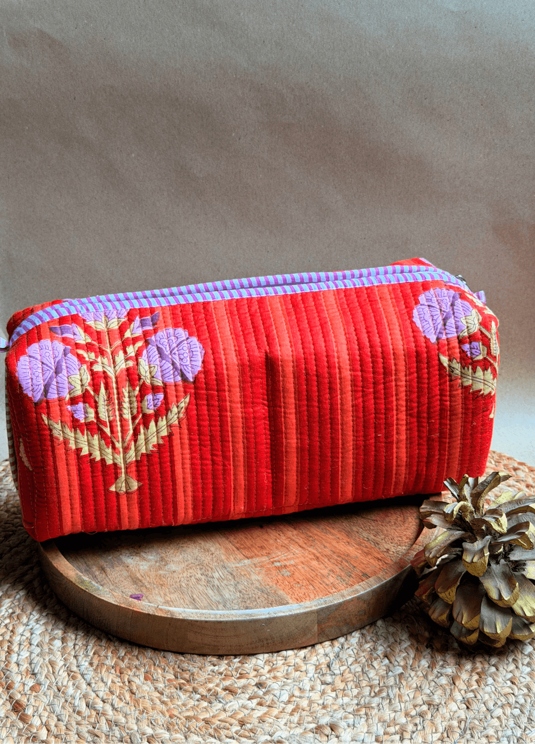Blockprint Dyson Airwrap Organizer Bag - Orange