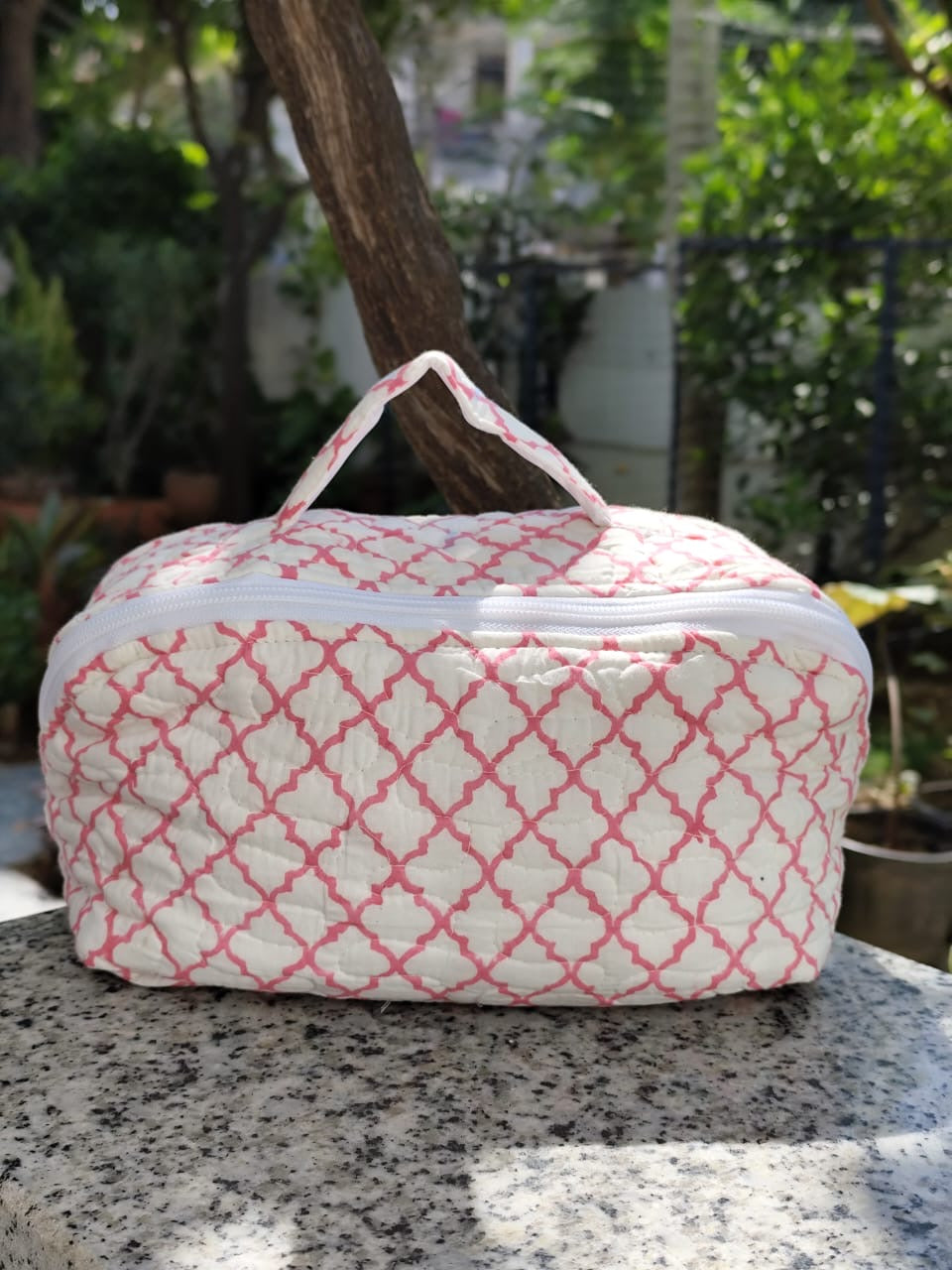 Handblock Quilted Vanity Pouch