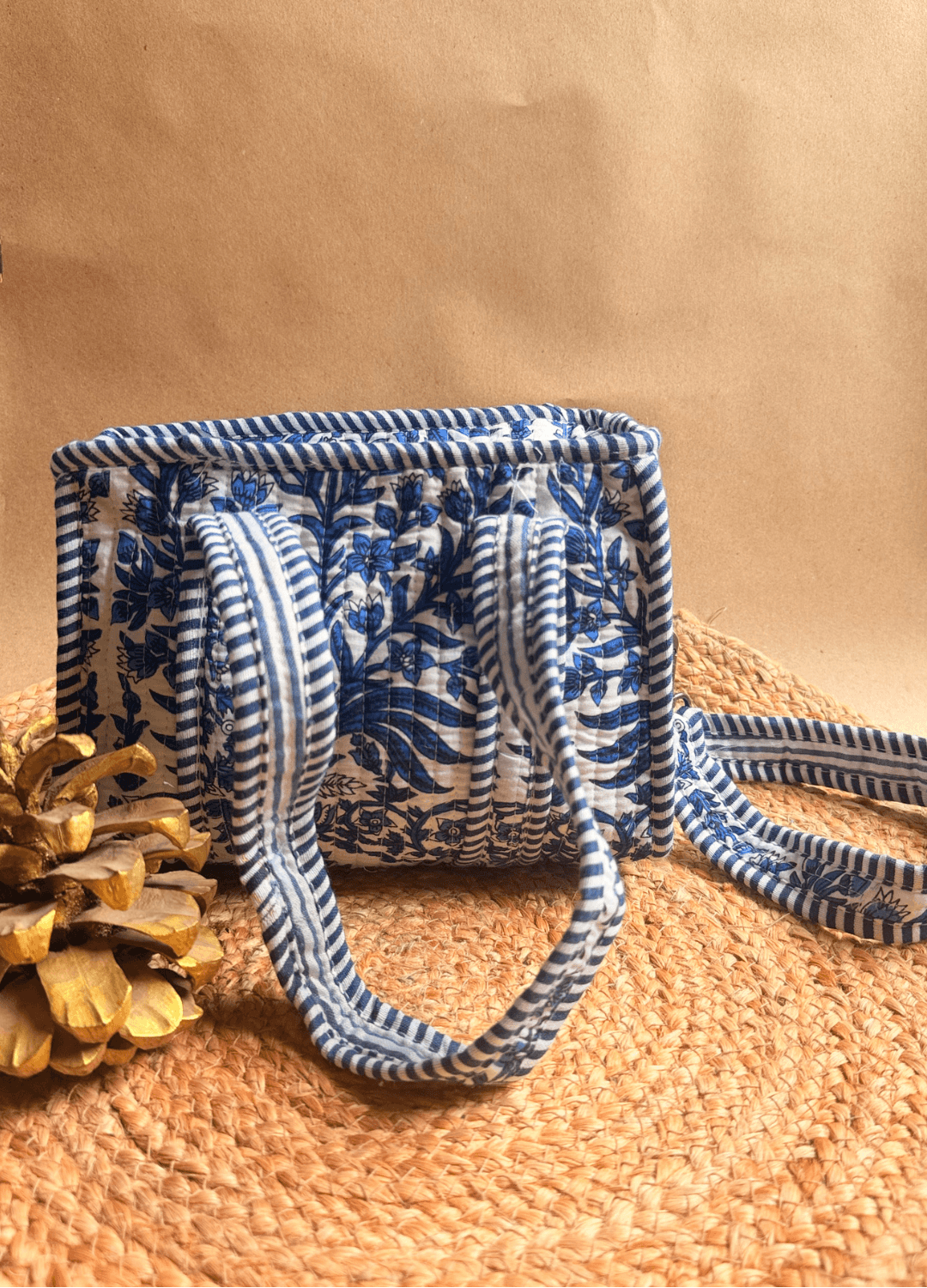 Mini Tote Bag with Sling (9inch) Blue