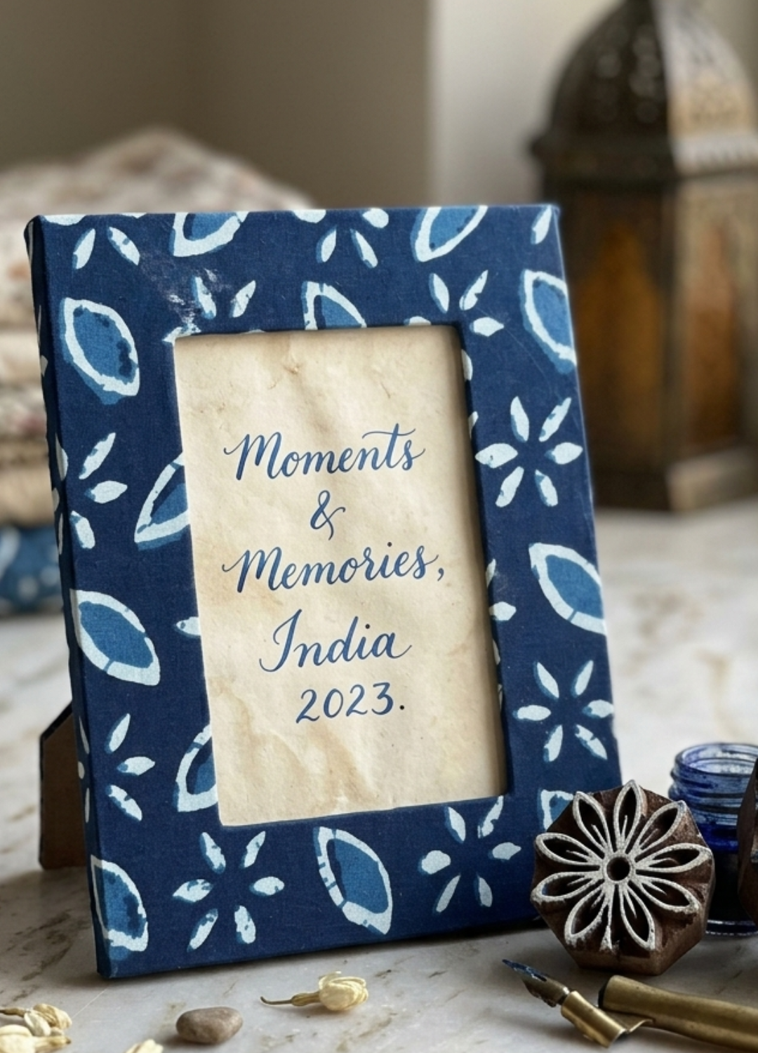 BLOCK PRINTED PHOTO FRAME