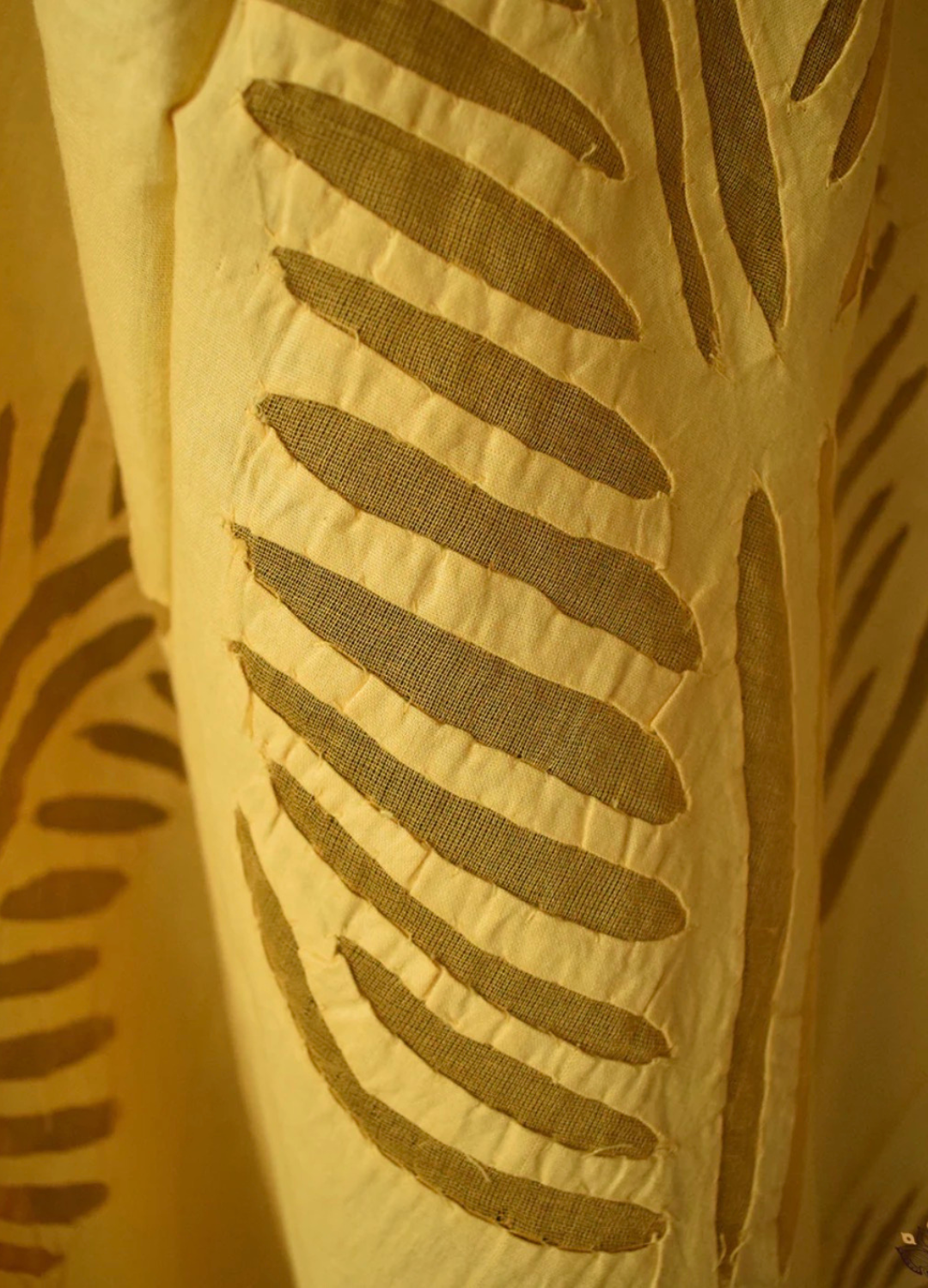 Applique Curtains - Yellow Leaves(Price for 1 Pc)