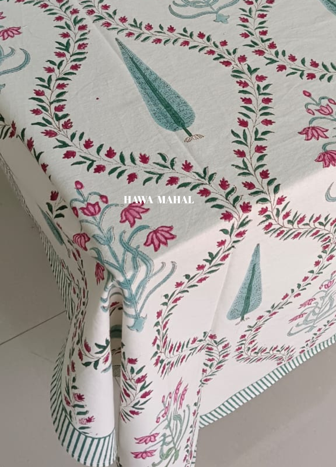 Cypress Handblock Printed Table Cover