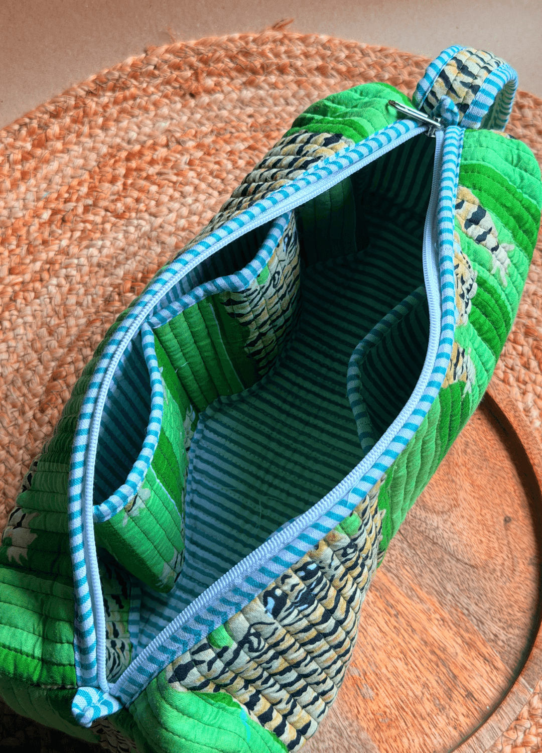 Blockprint Dyson Airwrap Organizer Bag - Green