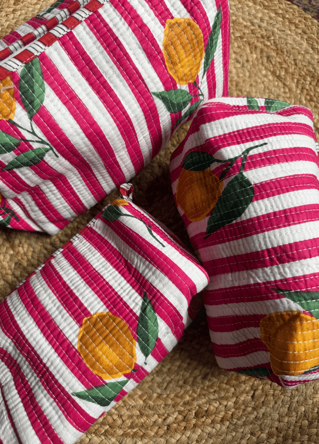 Block Printed Quilted Multiutility Bag- Set of 3