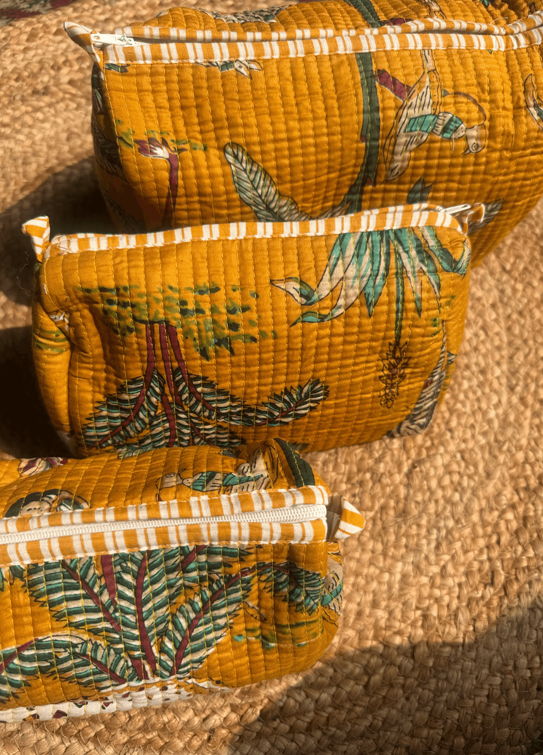 Block Printed Quilted Multiutility Set – Pack of 3