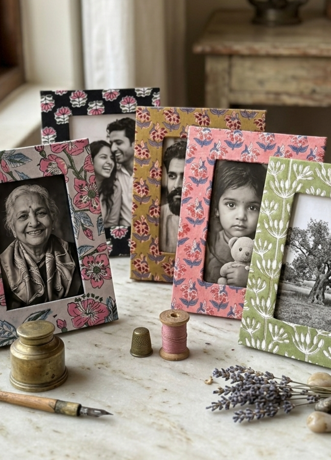 BLOCK PRINTED PHOTO FRAME