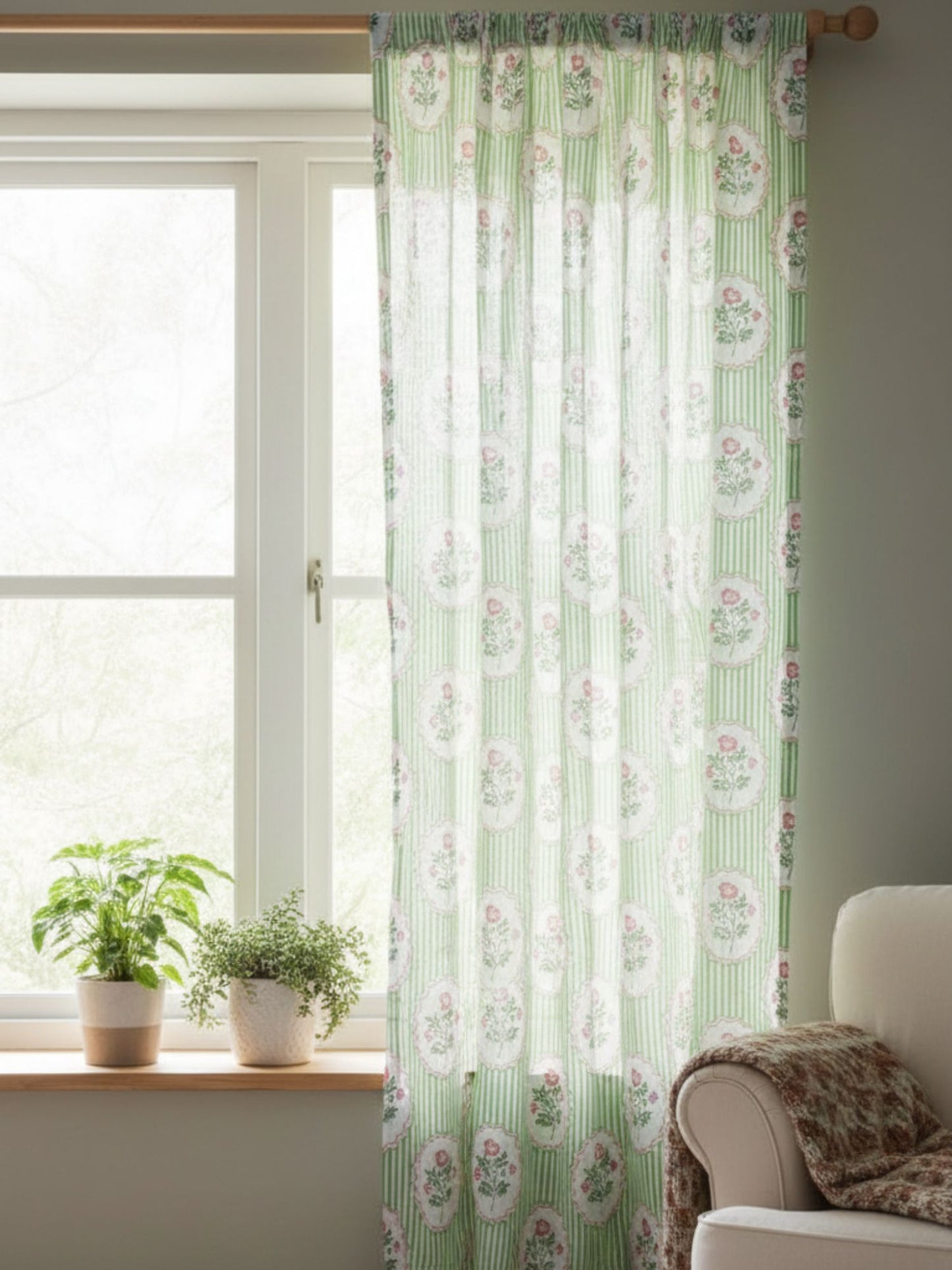 Taruni - Block Print Curtains (Price for 1 Pc)