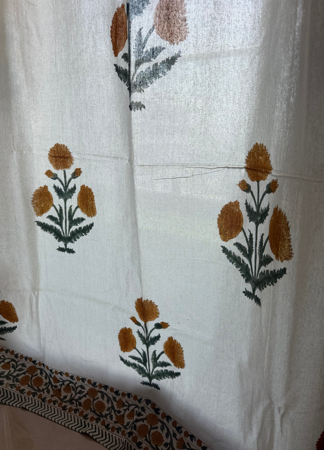 Yellow Butta -Thick canvas Curtain