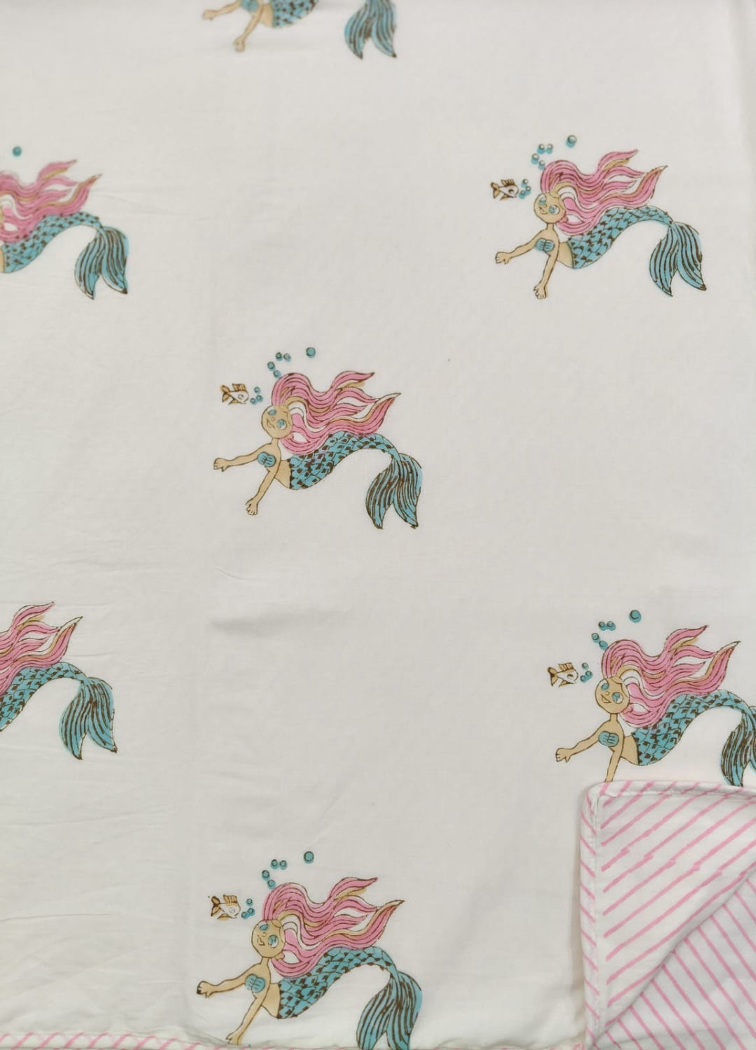 Organic Mulmul Kids Cotton Single Dohar – Mermaid