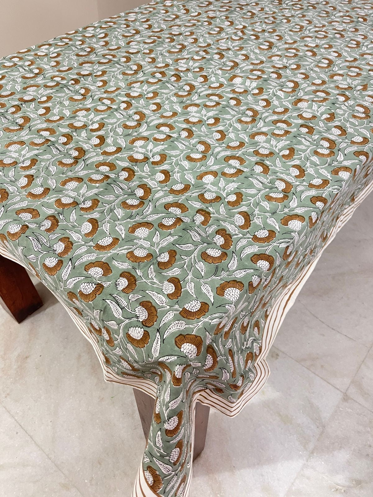 Hand Block Printed Canvas Table Cover – 60x90 inches