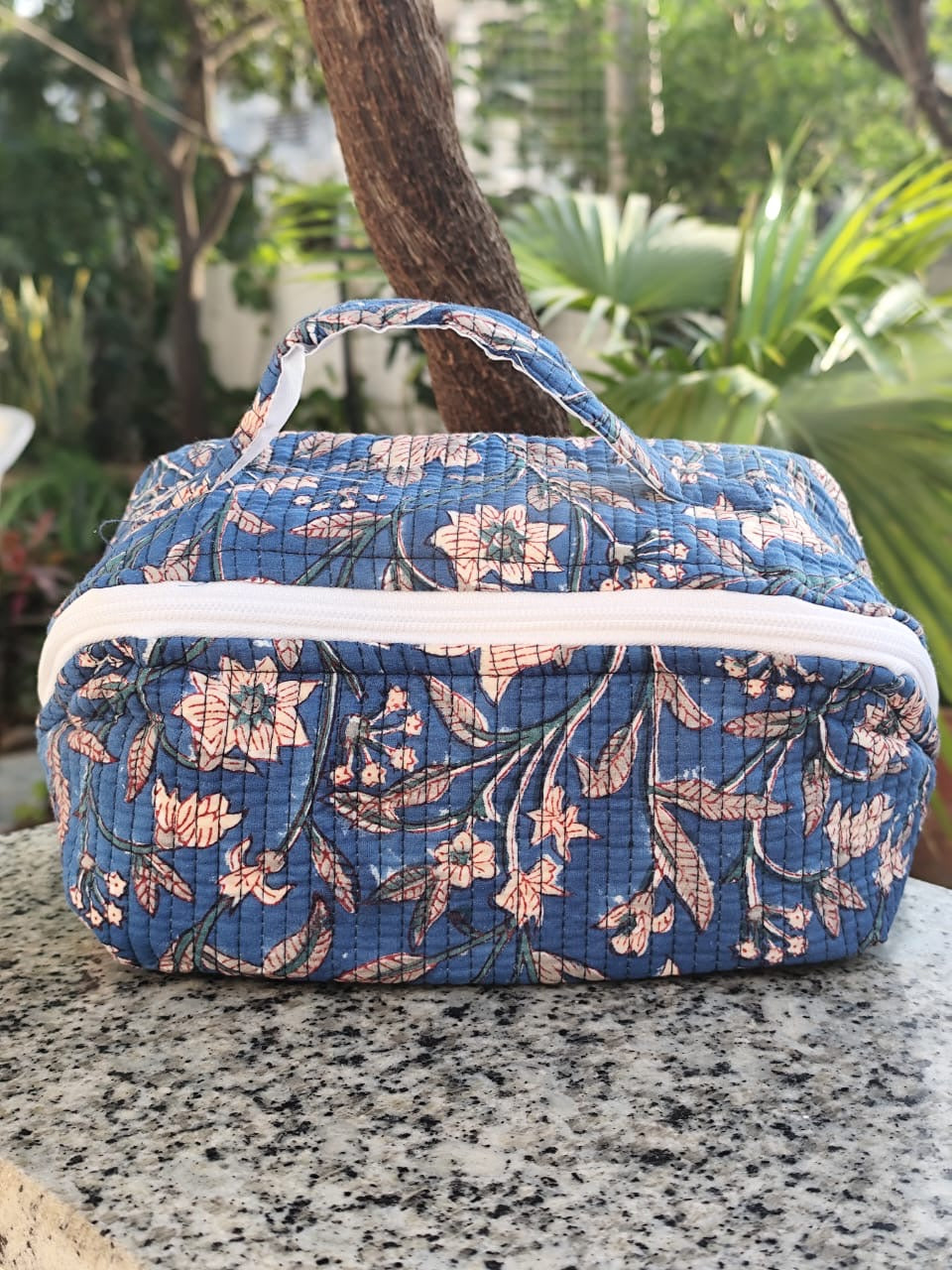 Handblock Quilted Vanity Pouch
