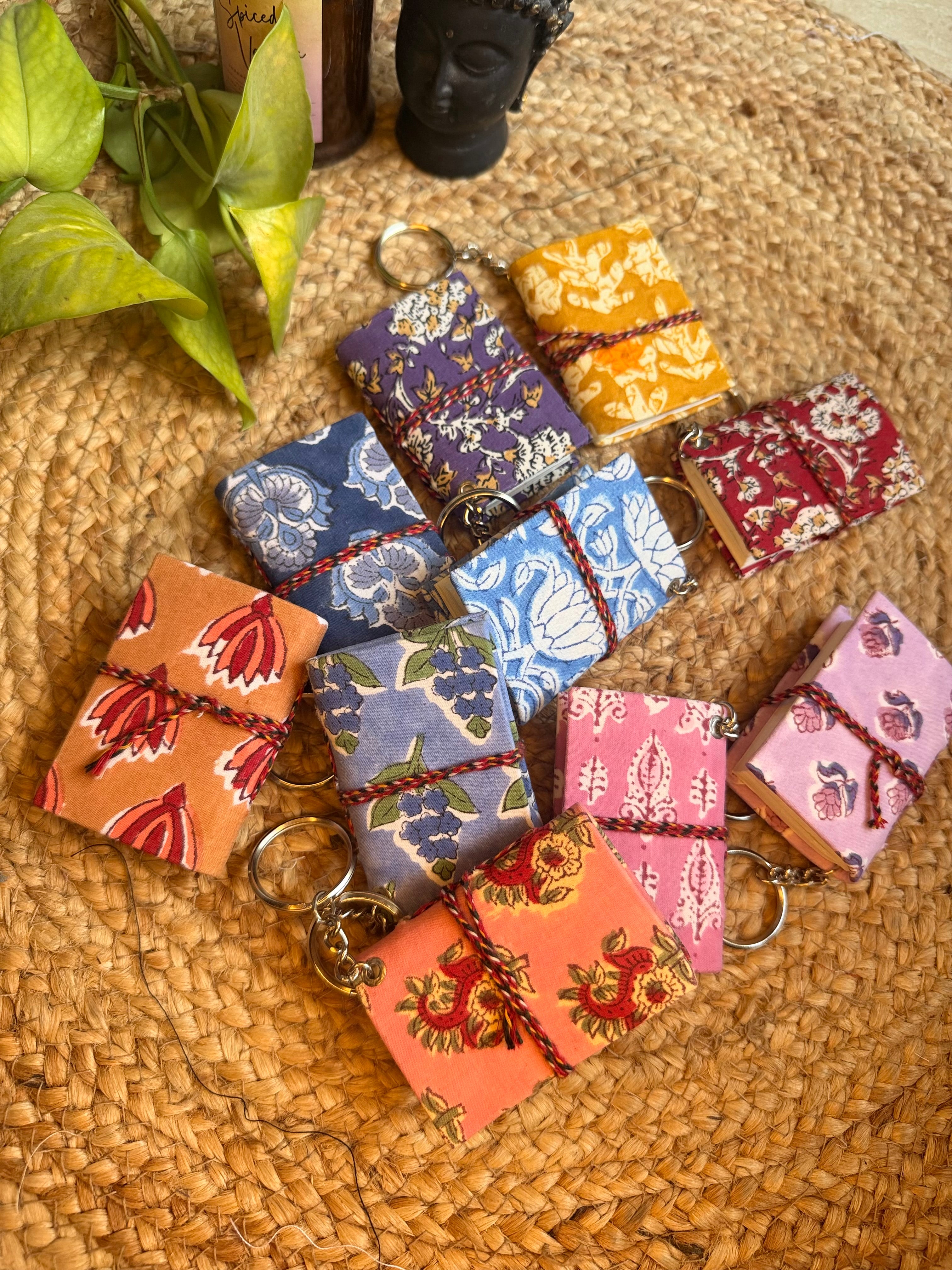 BLOCK PRINTED KEYCHAIN DIARIES - SET OF 2