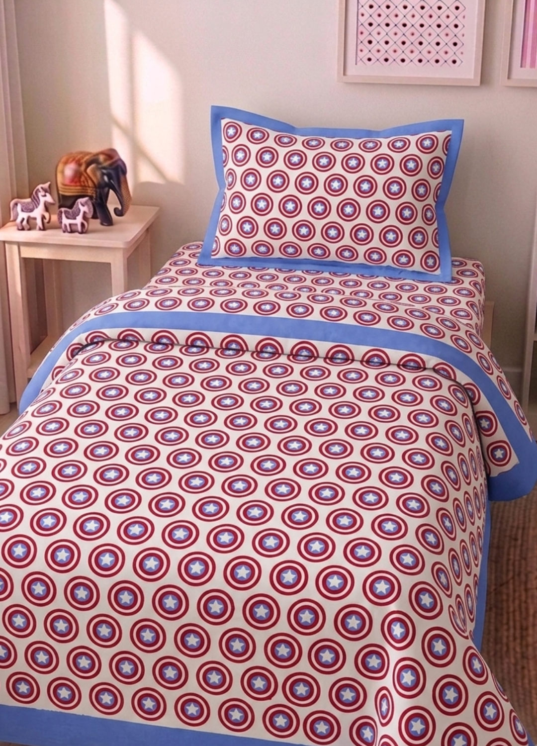 Handblock Kids Percale Single Bedsheet – Caption America