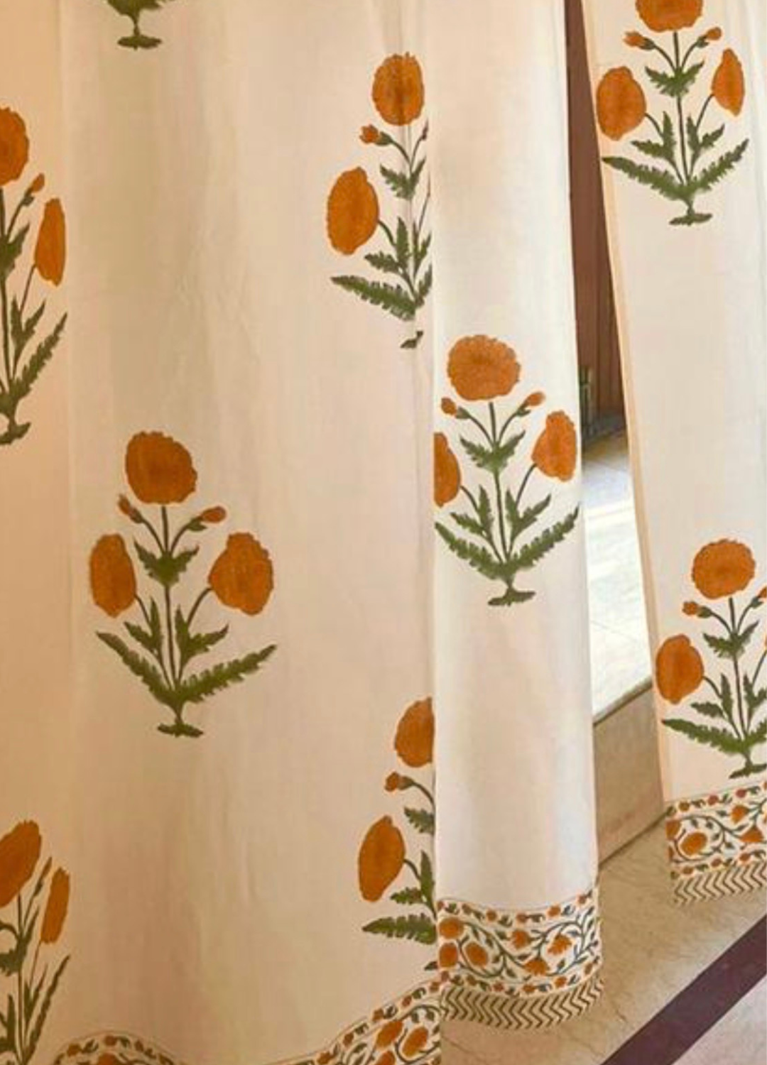 Yellow Butta -Thick canvas Curtain