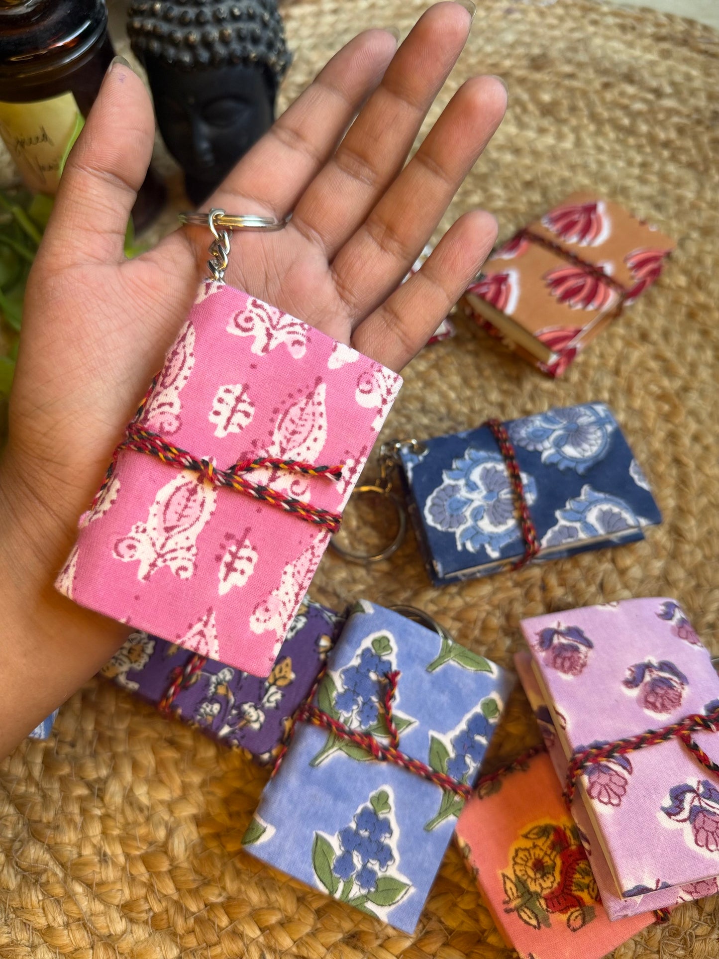 BLOCK PRINTED KEYCHAIN DIARIES - SET OF 2