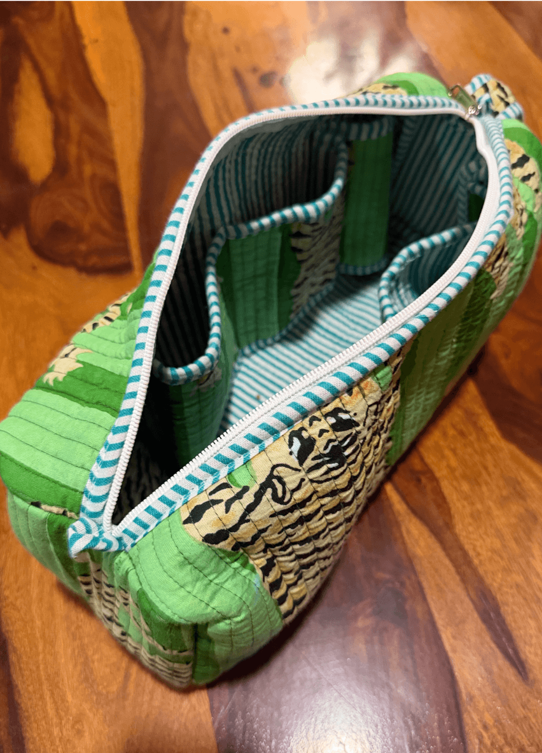 Blockprint Dyson Airwrap Organizer Bag - Green