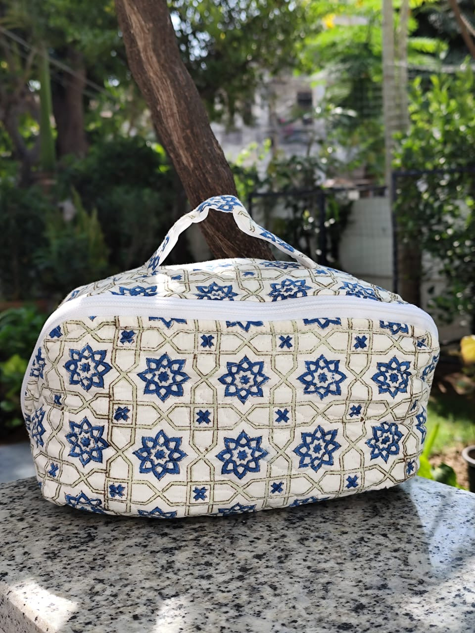 Handblock Quilted Vanity Pouch
