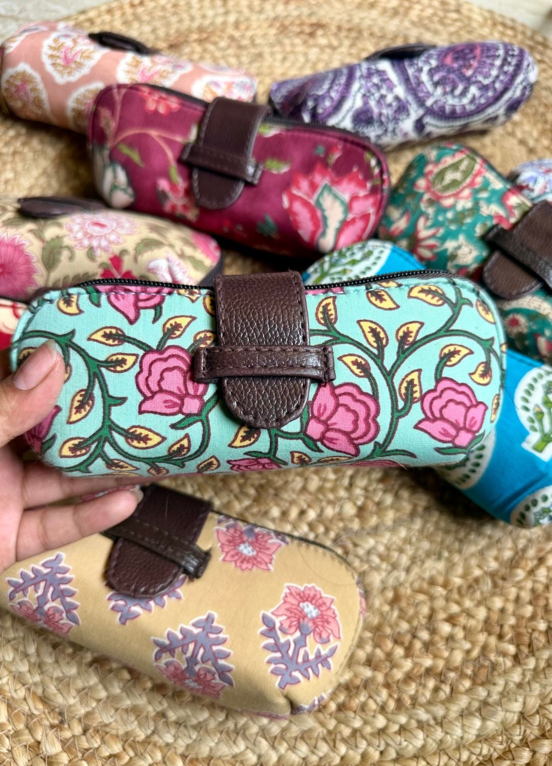BLOCK PRINTED SUNGLASSES COVER