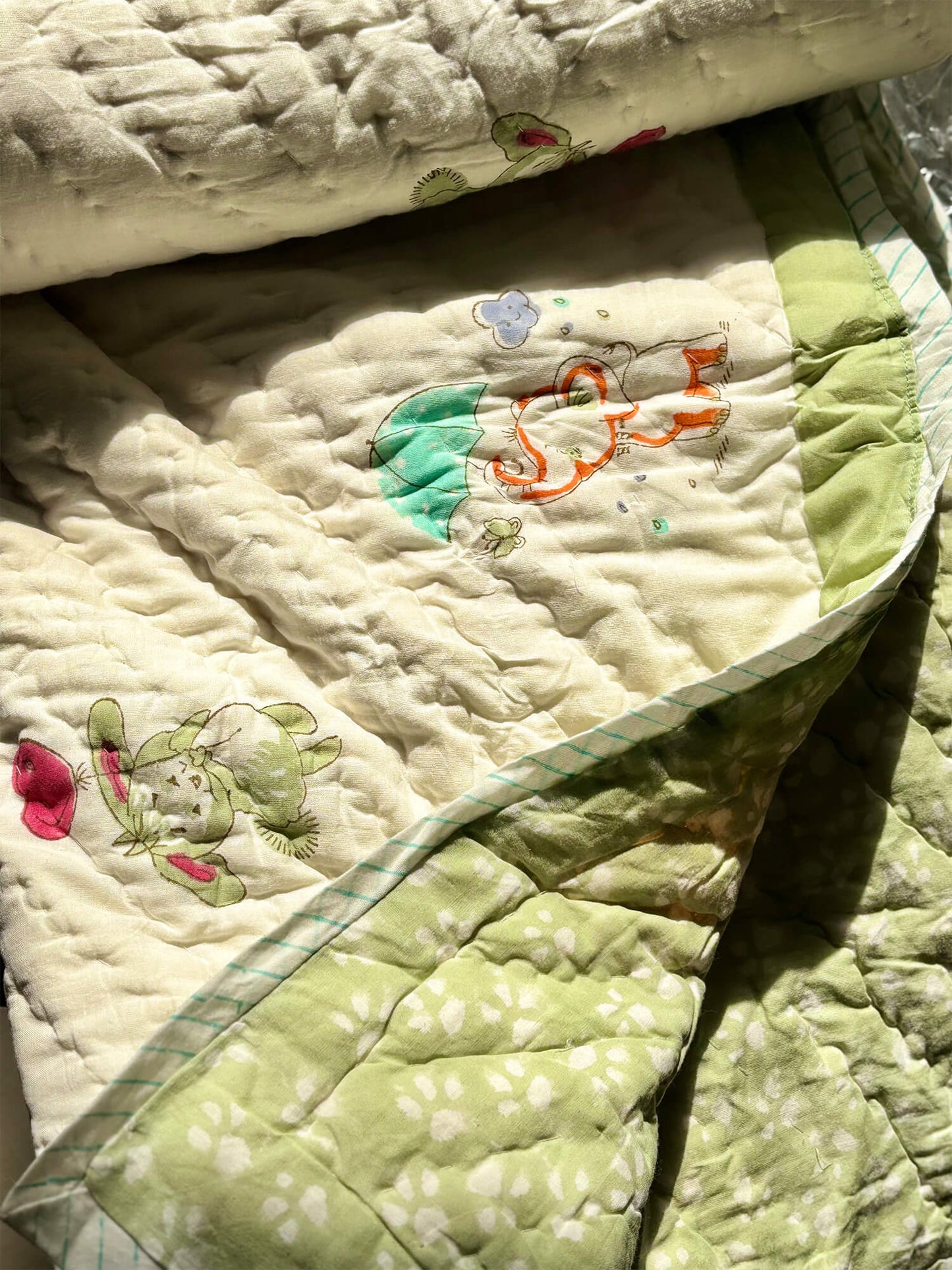 Honey Bunny Muslin Baby Quilt