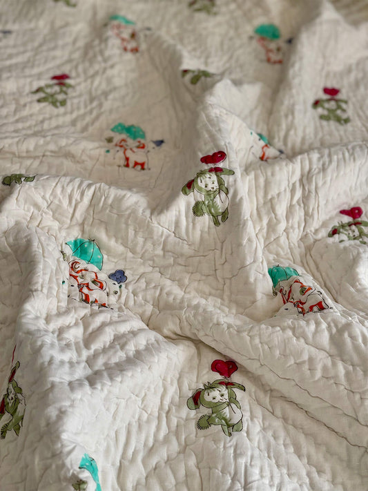 Honey Bunny Muslin Baby Quilt