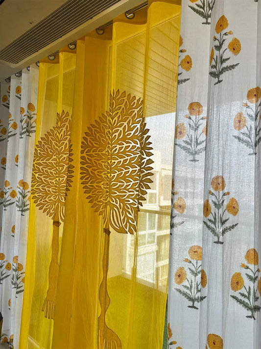 Tree of Life Curtains - Yellow
