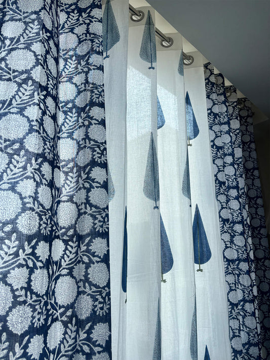 Bauchaar Bagh Collection Block Print Curtain