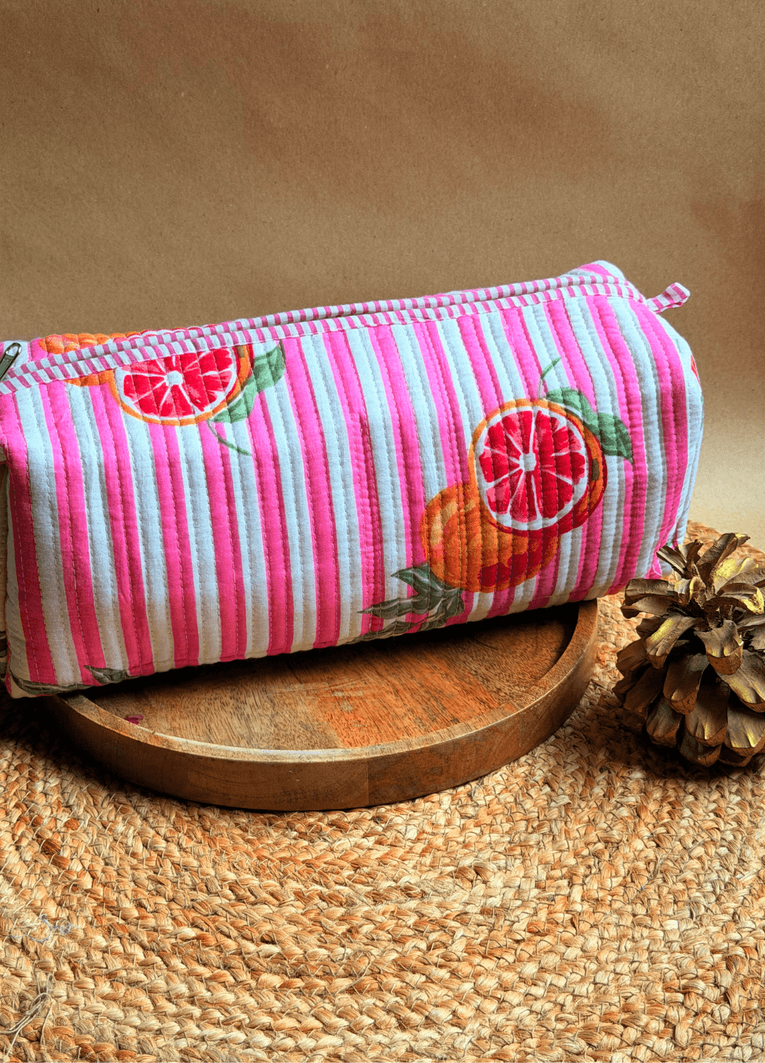 Blockprint Dyson Airwrap Organizer Bag - Pink