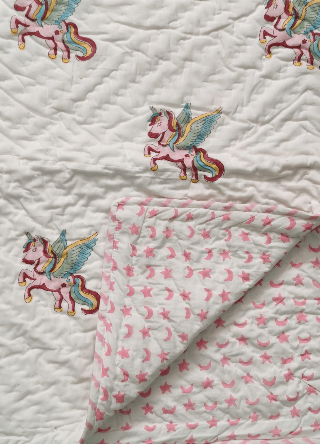 Kids Reversible Quilt- Unicorn