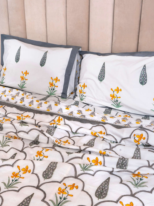 Meera Bagh Collection - Hand Block Printed Muslin Dohar – Single (60 x 90 inch)