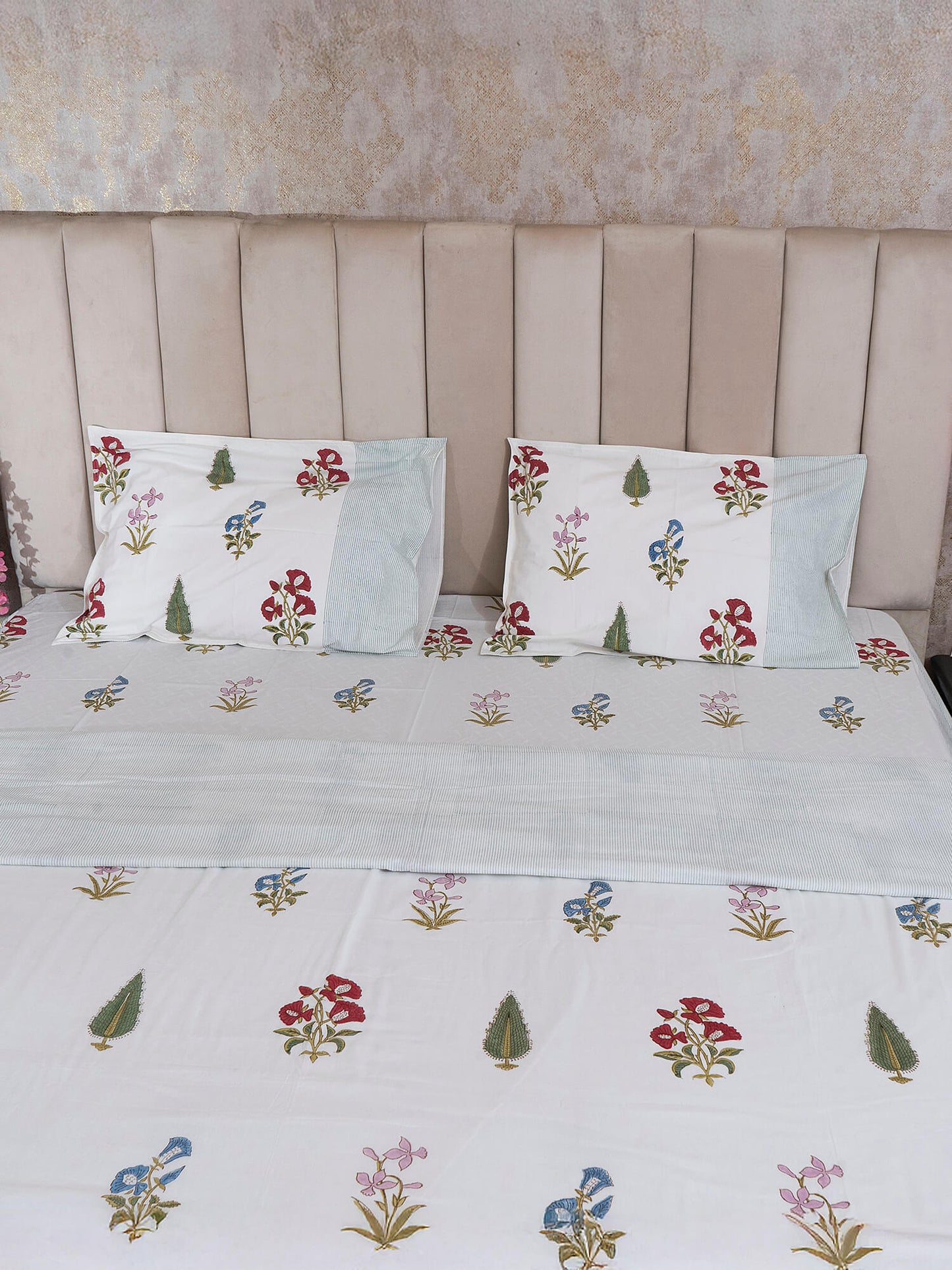 Phool Bagh Collection - Hand Block Printed Muslin Dohar – Single (60 x 90 inch) - (Set of 2)