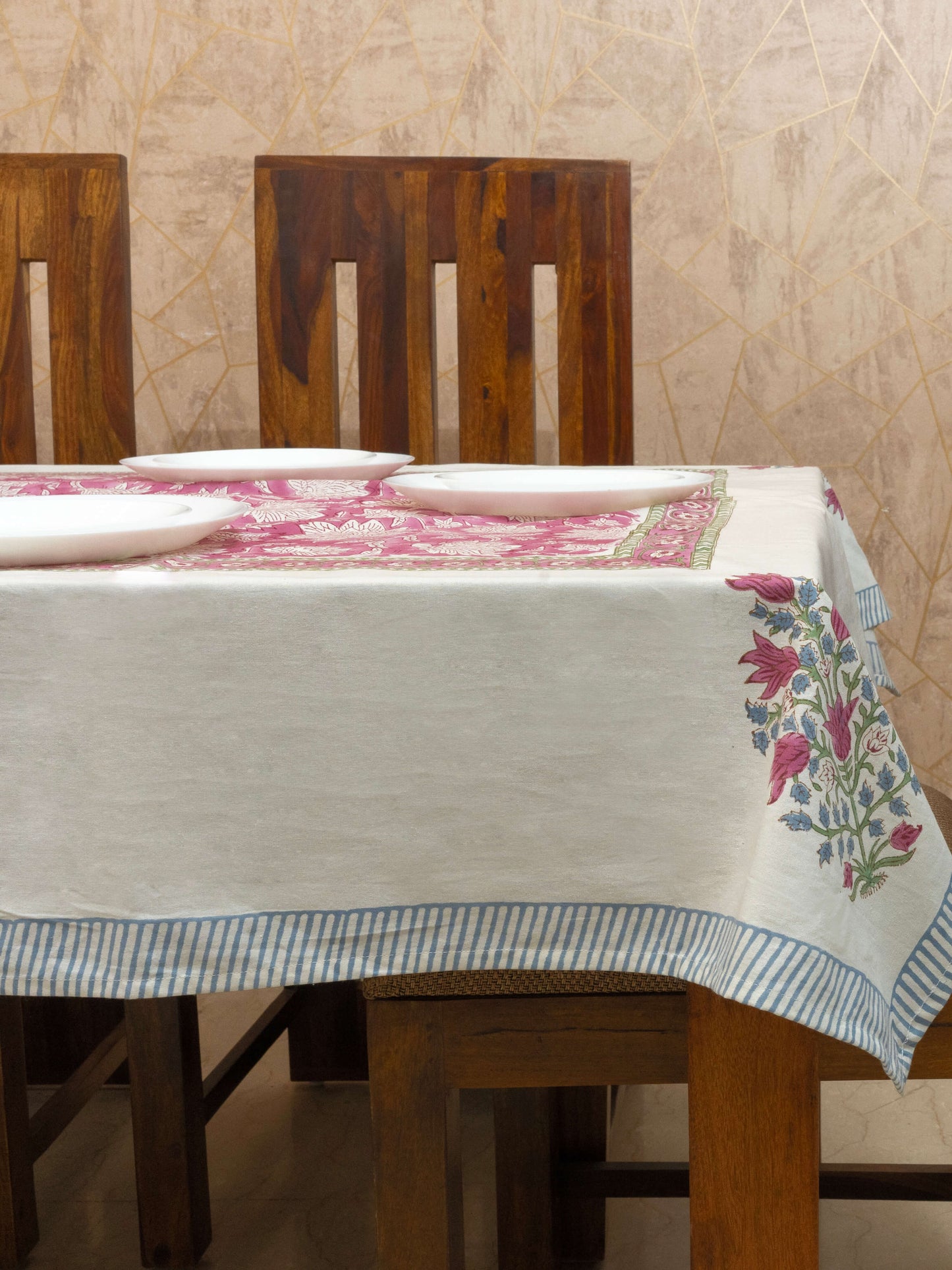 Hunar Bagh Collection - Hand Block Printed Canvas Table Cover – 60x90 inches