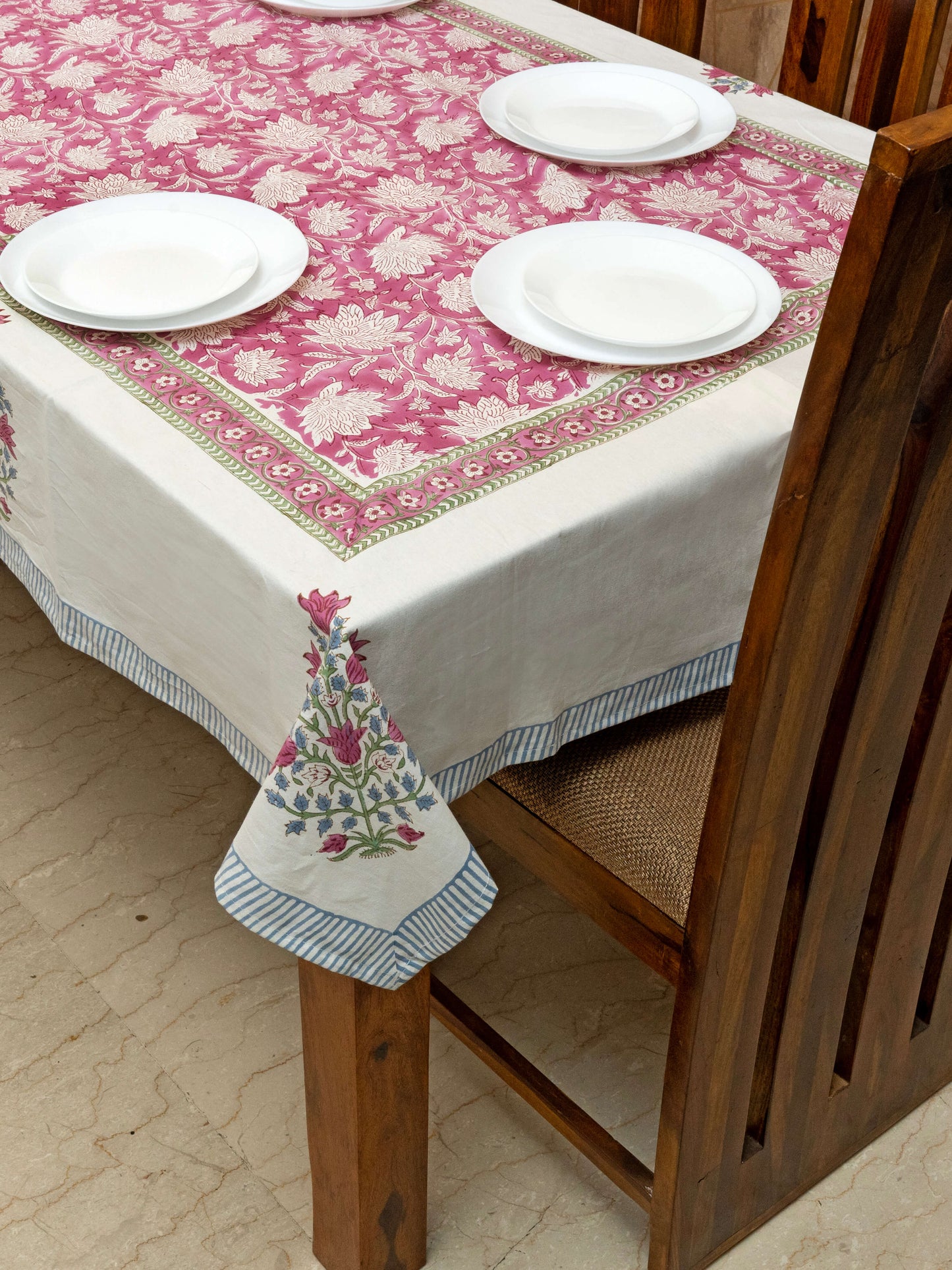 Hunar Bagh Collection - Hand Block Printed Canvas Table Cover – 60x90 inches