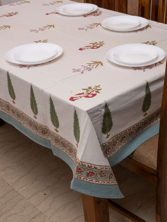 Phool Bagh Collection - Hand Block Printed Canvas Table Cover – 60x90 inches