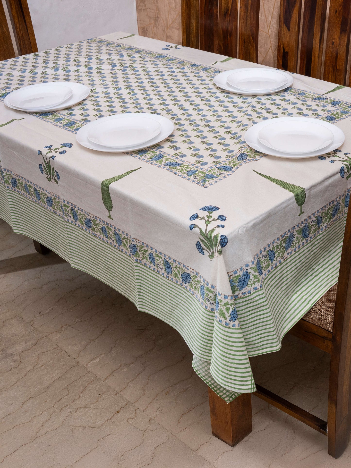 Hand Block Printed Canvas Table Cover – 60x90 inches