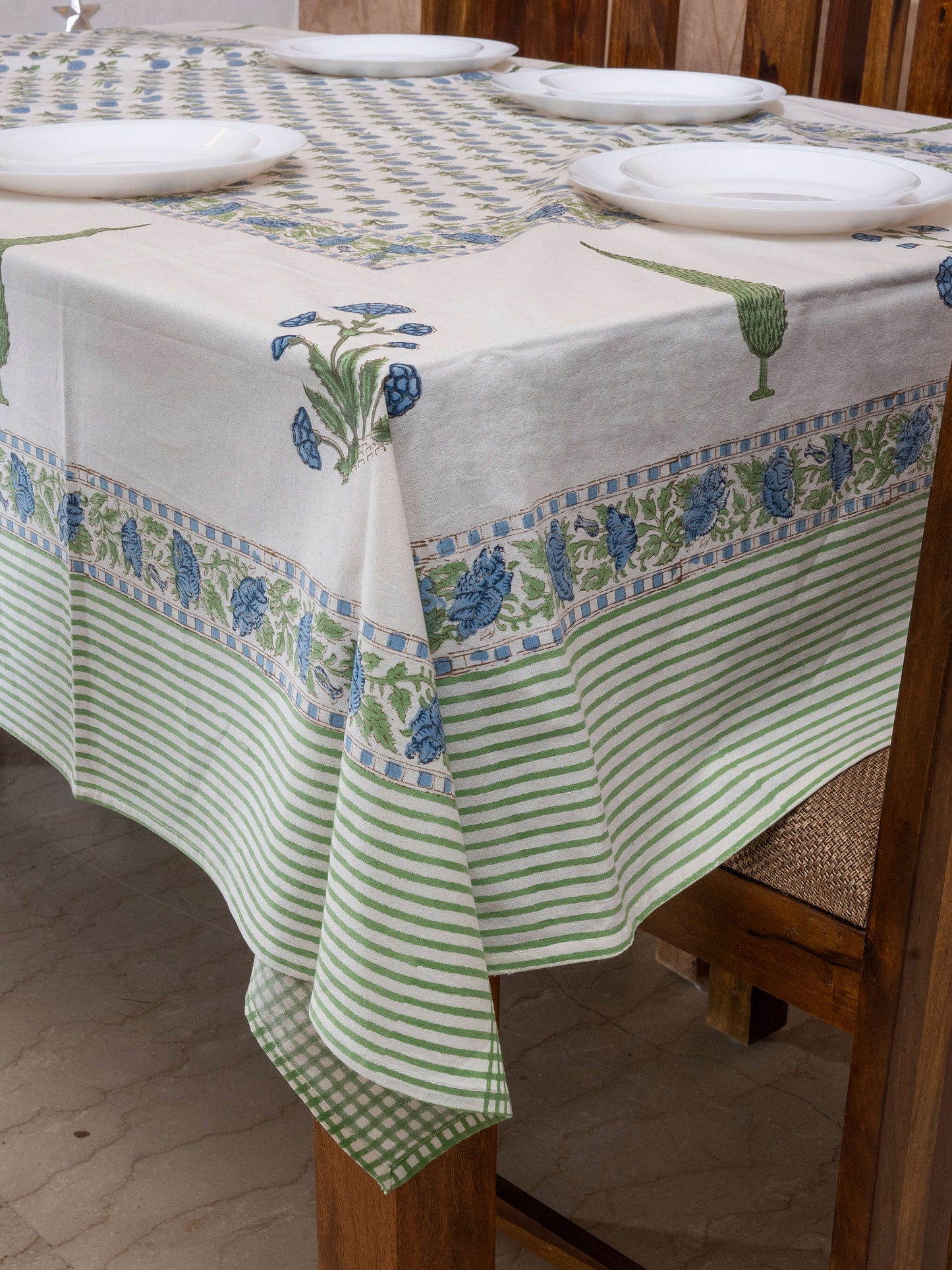 Hand Block Printed Canvas Table Cover – 60x90 inches