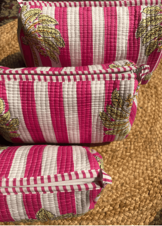 Block Printed Quilted Multiutility Bag- Set of 3