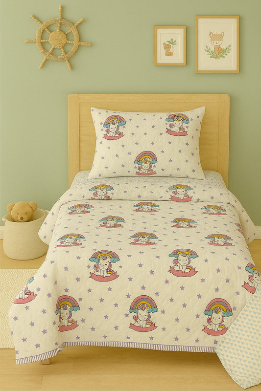 Kids Reversible Mulmul Quilt