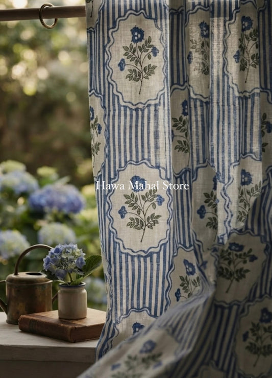 Shalini - Block Print Curtains (Price for 1 Pc)