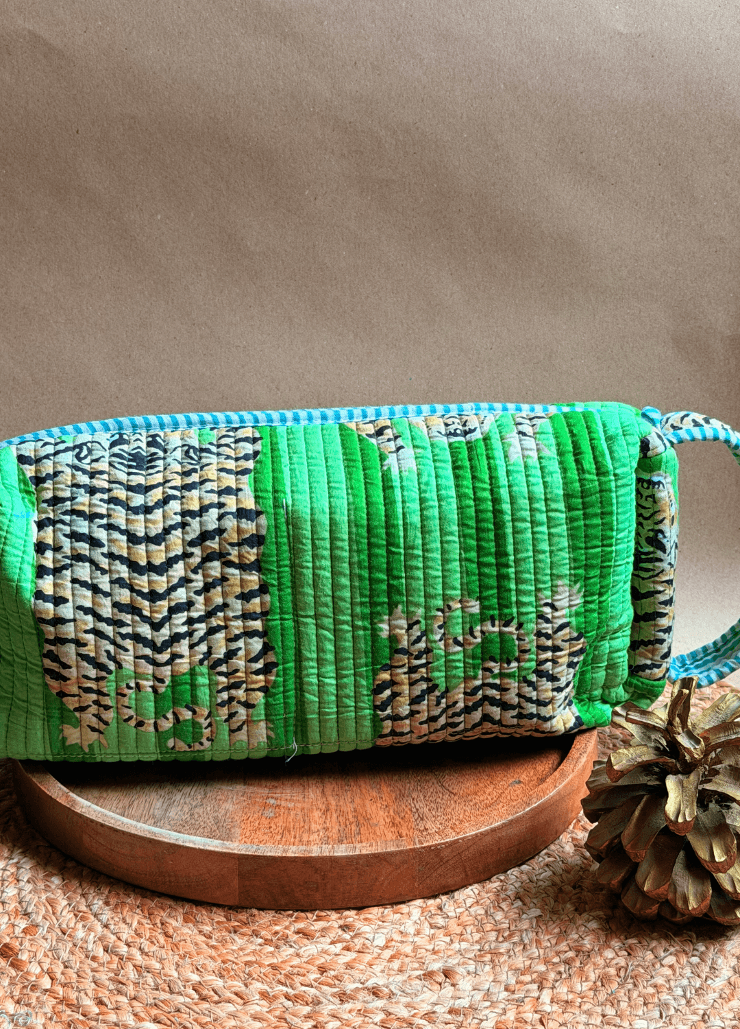 Blockprint Dyson Airwrap Organizer Bag - Green