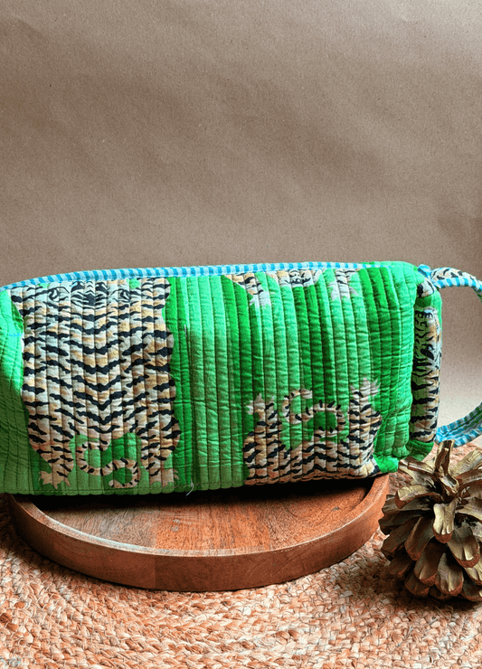 Blockprint Dyson Airwrap Organizer Bag - Green