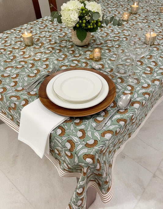 Hand Block Printed Canvas Table Cover – 60x90 inches