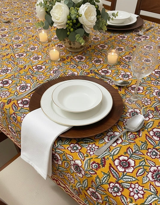 Hand Block Printed Canvas Table Cover – 60x90 inches