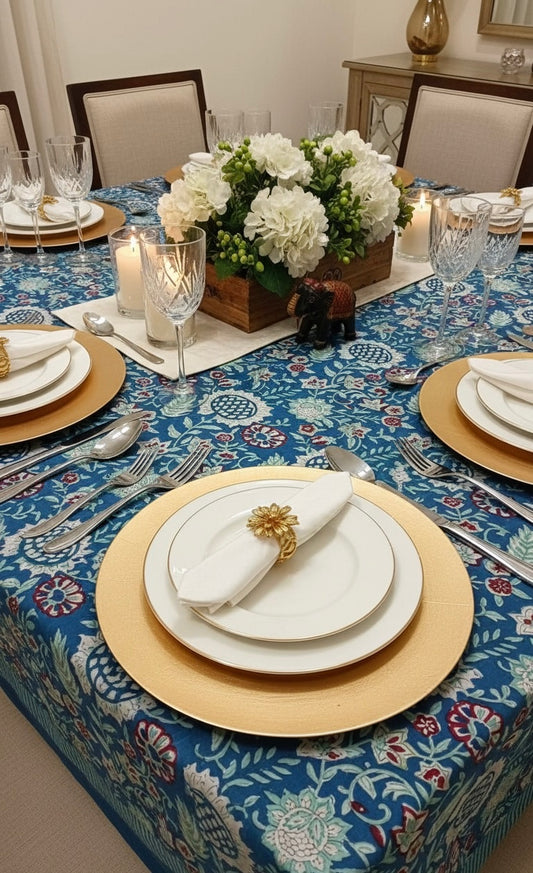 Hand Block Printed Canvas Table Cover – 60x90 inches