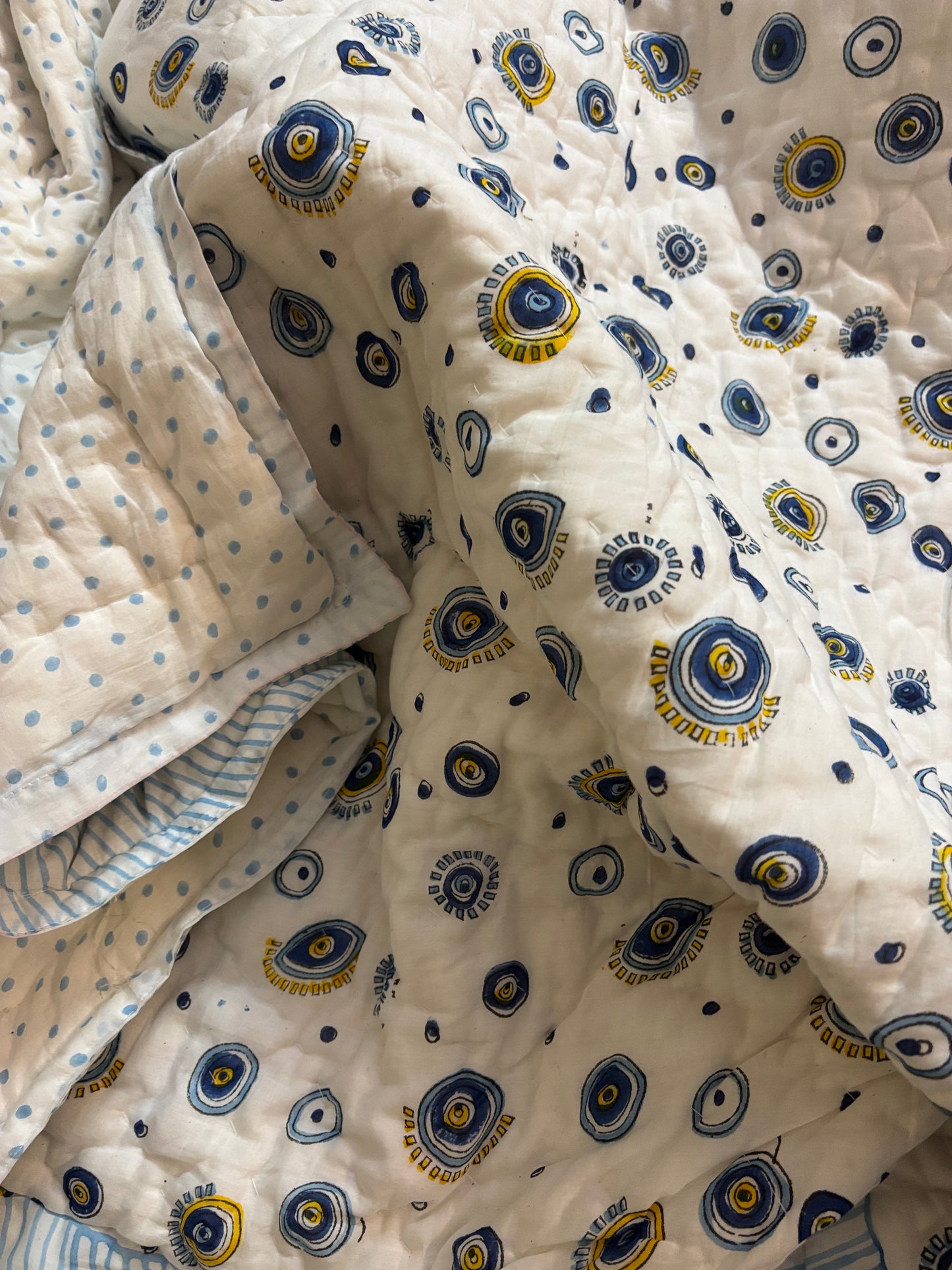 Evil Eye - Kids Reversible Mulmul Quilt